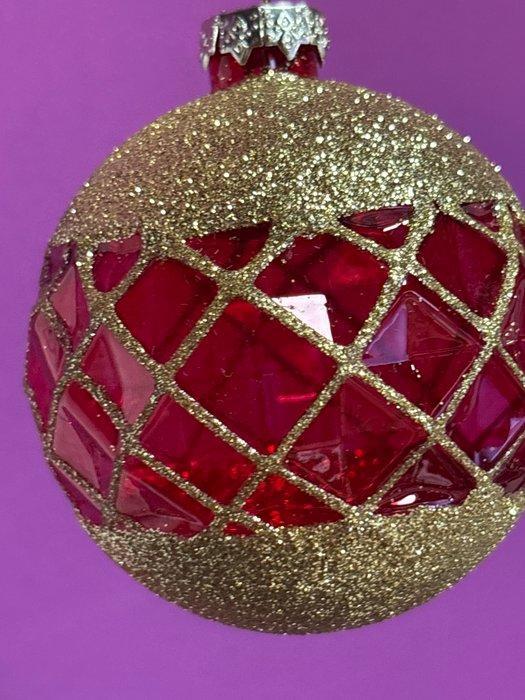 Esse Italia:rode kerstbal met goed, gefacetteerd glas -, Diversen, Kerst