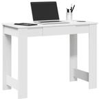 vidaXL Bureau 100x45x75 cm bewerkt hout wit, Verzenden, Nieuw