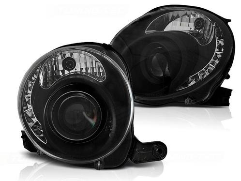 Koplampen Fiat 500 07->> LED Zwart, Auto-onderdelen, Overige Auto-onderdelen, Ophalen of Verzenden