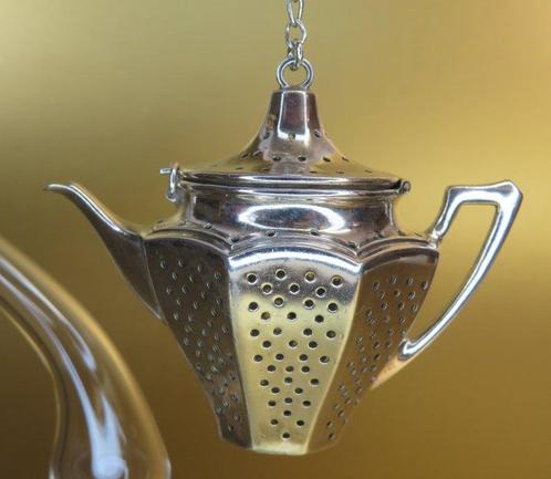 Thee - ei (theepot) sterling zilver - Theezeef - .925 zilver, Antiek en Kunst, Antiek | Goud en Zilver