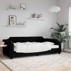 vidaXL Slaapbank 90x200 cm stof zwart, Huis en Inrichting, 90 cm, Eenpersoons, Verzenden, Zwart