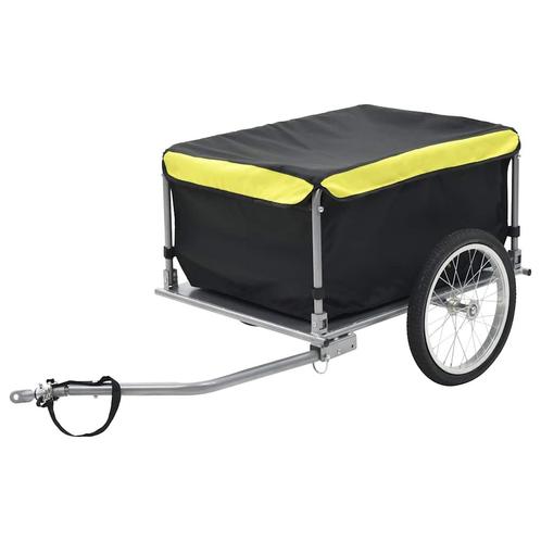 vidaXL Fietstrailer 65 kg zwart en geel, Fietsen en Brommers, Fietsaccessoires | Aanhangers en Karren, Nieuw, Verzenden