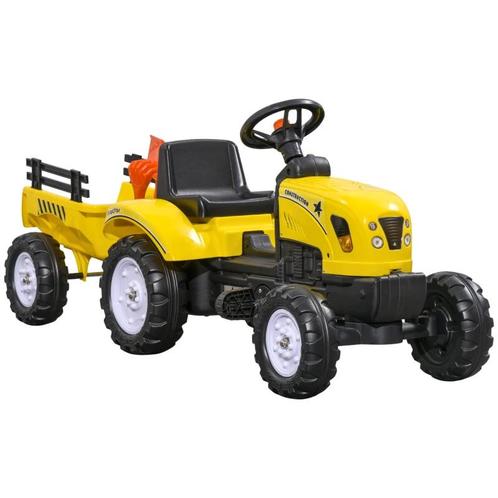 TRUUSK Traptractor Met Aanhanger, Gereedschap, Claxon, Voor, Kinderen en Baby's, Speelgoed | Buiten | Skelters, Nieuw, Verzenden