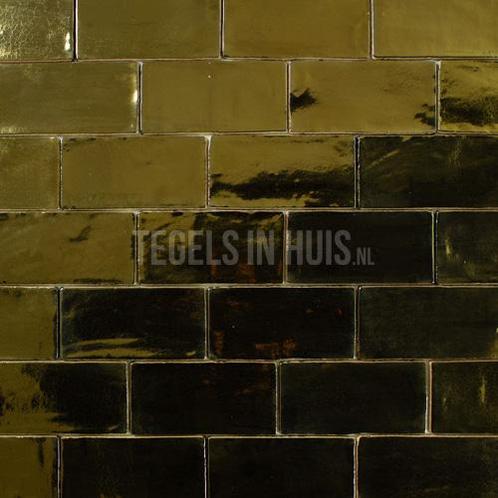 Eq langwerpige witjes 7,5x15 cm handvorm wandtegel goud, Doe-het-zelf en Verbouw, Tegels, Nieuw, Keramiek, Ophalen of Verzenden