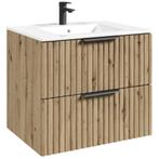 Badplaats Badkamermeubel Set Delta 60 cm - Eiken - Badmeubel, Huis en Inrichting, Verzenden, Nieuw, Wastafelkast