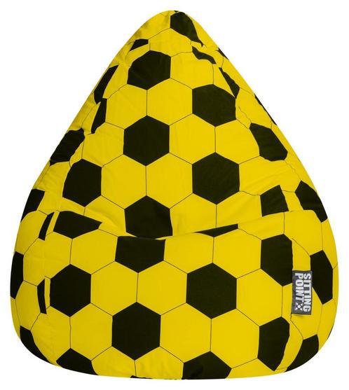 BeanBag Voetbal XL - Geel/Zwart, Huis en Inrichting, Zitzakken, Verzenden