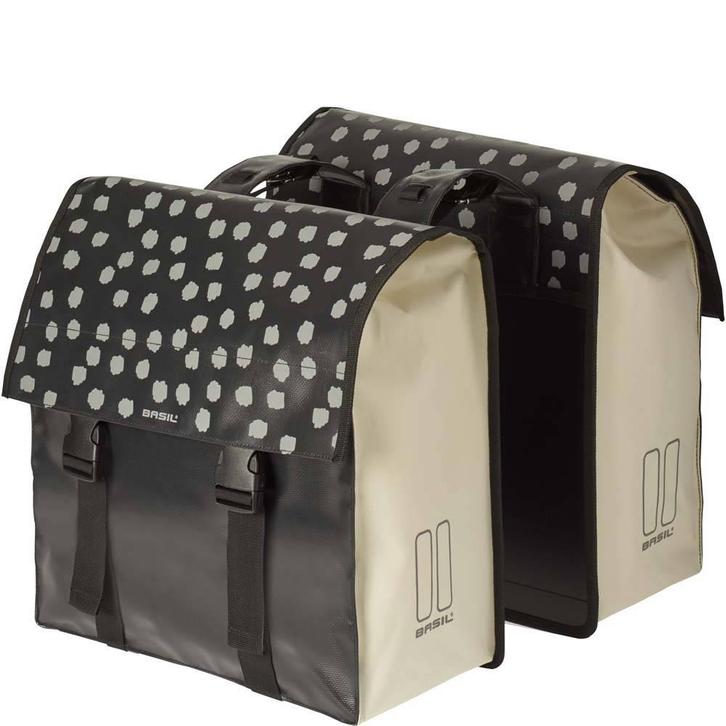 Basil dubbele fietstas Urban load zwart/wit, Fietsen en Brommers, Fietsaccessoires | Fietstassen, Nieuw, Verzenden