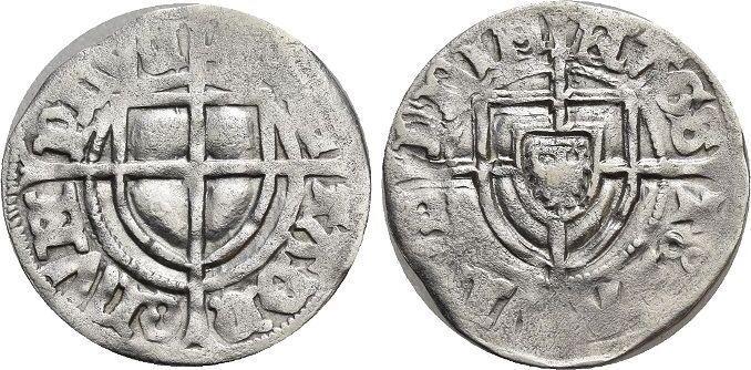 Schilling duitser Orden Paul von Rußdorf 1422-1441, Postzegels en Munten, Munten | Europa | Niet-Euromunten, Verzenden