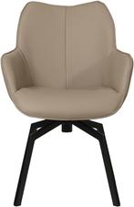 Taupe leren  draaibare eetkamerstoel - Toledo Leer Khaki (ta, Huis en Inrichting, Stoelen, Overige kleuren, Nieuw, Leer, Ophalen of Verzenden