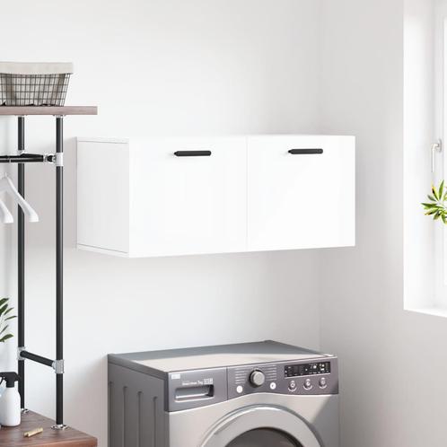 vidaXL Wandkast 80x36,5x35 cm bewerkt hout hoogglans wit, Huis en Inrichting, Kasten | Overige, Nieuw, Verzenden