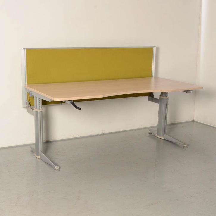 Aspa bureau, eiken blad, 180 x 90 cm, hoogte verstelbaar, Huis en Inrichting, Bureaus, Ophalen of Verzenden
