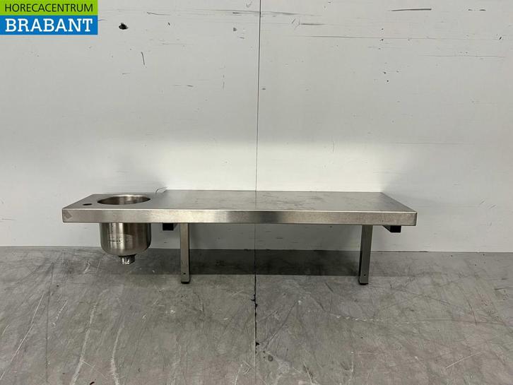 RVS Wandschap schap 98 x 31,5 cm met klein wasbakje Horeca, Zakelijke goederen, Horeca | Keukenapparatuur, Gebruikt, Ophalen of Verzenden
