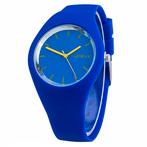 Fako® - Horloge - Geneva - Siliconen Ultra - Donkerblauw, Sieraden, Tassen en Uiterlijk, Horloges | Dames, Verzenden, Nieuw