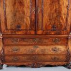 Hollands bloemmahonie gebogen transition  kabinet ca1790 No, Antiek en Kunst, Antiek | Meubels | Kasten, Ophalen of Verzenden