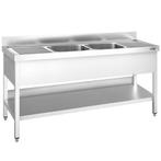 GGM Gastro | Spoeltafel PREMIUM - 1800x700mm - met onderbouw, Verzenden, Nieuw in verpakking, RVS Meubilair