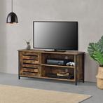 TV meubel Engerdal 110x30x49 cm houtkleurig en zwart, Huis en Inrichting, Kasten | Televisiemeubels, Nieuw, Verzenden