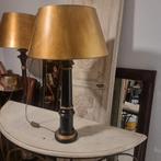 Schemerlamp met goudkleurige kap, Huis en Inrichting, Ophalen, Zo goed als nieuw, Hout, Minder dan 50 cm