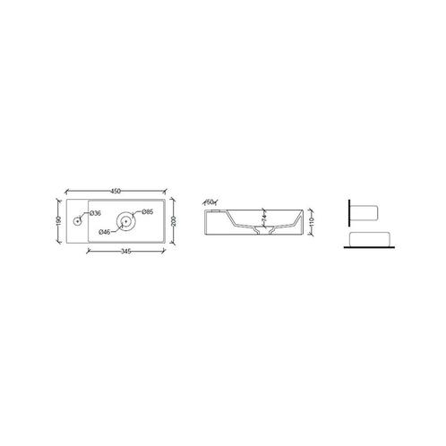 Fontein Salenzi Spy 45x20 cm Mat Wit (inclusief bijpassende, Doe-het-zelf en Verbouw, Sanitair, Ophalen of Verzenden