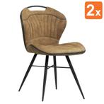 Stoelen | SPLASH | Microvezel/Metaal | Cognac | Zwarte Poten, Verzenden, Nieuw in verpakking