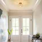 Rotan Plafondlamp Boho – Handgemaakt E27, Huis en Inrichting, Lampen | Hanglampen, Verzenden, Nieuw