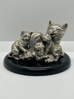 Manifattura italiana - sculptuur, Famiglia di gatti - 8 cm -