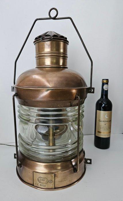 T. Debarbieri - Genova - XL -  Scheepslamp - Koper, Antiek en Kunst, Curiosa en Brocante