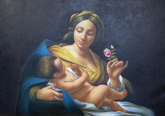 Scuola italiana (XX), da Simon Vouet - Madonna con Bambino, Antiek en Kunst, Kunst | Schilderijen | Klassiek
