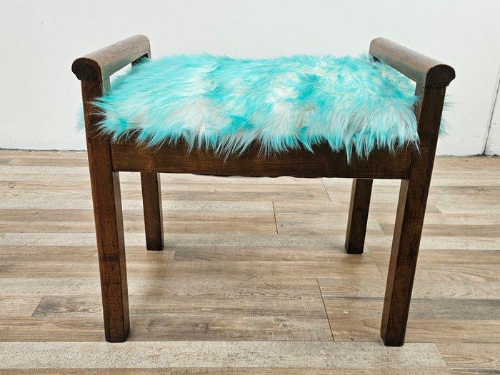 Kruk - Art Deco-stoel in walnoothout - Walnoot, Haar, Antiek en Kunst, Kunst | Designobjecten