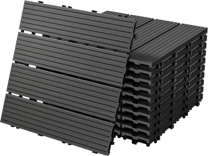 Terrastegels - Vlondertegels - Kunststof - 30x30 cm - 11 stu, Doe-het-zelf en Verbouw, Zeil en Folie, Zo goed als nieuw, Verzenden