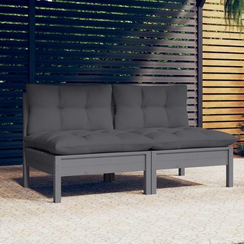 vidaXL Tuinbank 2-zits met antracietkleurige kussens, Tuin en Terras, Tuinsets en Loungesets, Nieuw, Verzenden