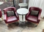 Hutten - Bistrotafel met 2 fauteuils, Ophalen of Verzenden, Gebruikt, Meubilair