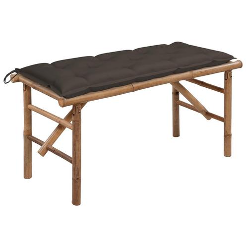 vidaXL Tuinbank inklapbaar met kussen 118 cm bamboe, Tuin en Terras, Tuinbanken, Nieuw, Hout, Verzenden