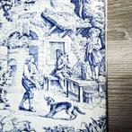 Textiel - 250 cm - 280 cm - Toile de Jouy Blauw, Antiek en Kunst
