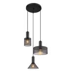 Hanglamp JEDD 30cm 3-lichts Zwart, Huis en Inrichting, Lampen | Hanglampen, Nieuw, Ophalen of Verzenden, Metaal