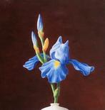 Ruud Verkerk - Chinees vaasje met blauwe Iris., Antiek en Kunst