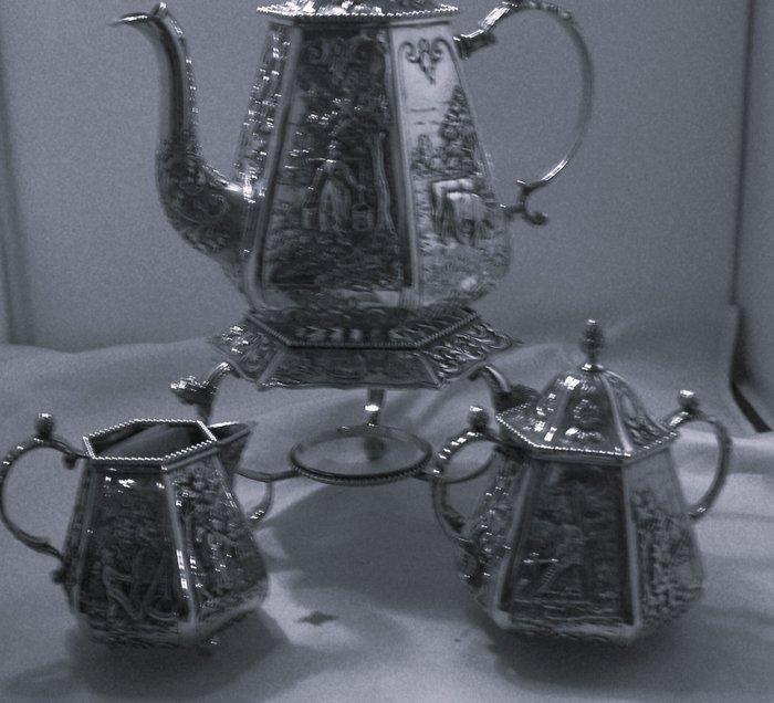 D..A.J.A.Bondam - Koffieservies (4) - .835 zilver - Hollands, Antiek en Kunst, Antiek | Goud en Zilver