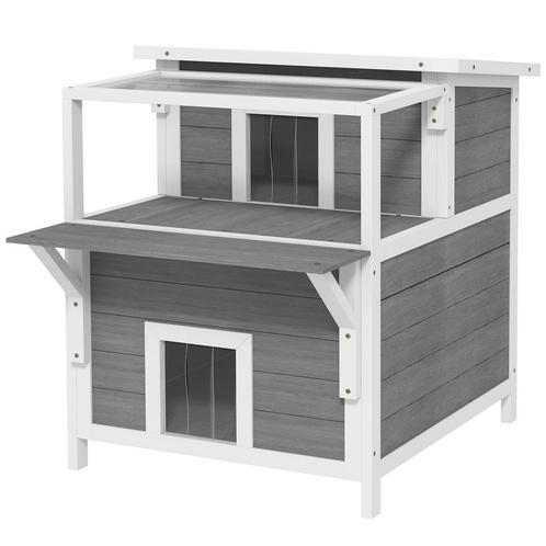 TRUUSK Kattenhol, Kattenhut Van Sparrenhout, Kattenhuis Met, Dieren en Toebehoren, Katten-accessoires, Nieuw, Verzenden