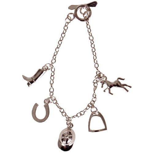 Bedelarmbandje met bedeltjes paard - Zilverkleurig NIEUW, Sieraden, Tassen en Uiterlijk, Armbanden, Grijs, Nieuw, Ophalen of Verzenden