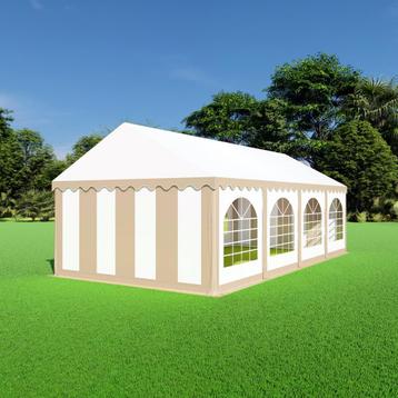 Partytent 4x8  PVC - Premium | Zandkleur / wit