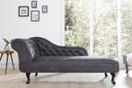 Chesterfield chaise longue 170cm antiekgrijs met, Huis en Inrichting, Banken | Bankstellen, Ophalen of Verzenden, Nieuw