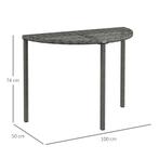 TRUUSK Halfronde Balkontafel 100 X 50 X 74 Cm Tuin Bijzettaf, Verzenden, Nieuw