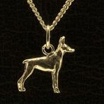Gouden Dwergpincher oren gecoupeerd ketting hanger - klein, Verzenden, Nieuw