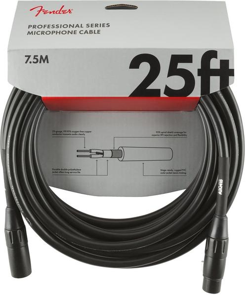 Fender Professional Series XLR kabel 7.5m zwart, Muziek en Instrumenten, Kabels en Stekkers, Verzenden