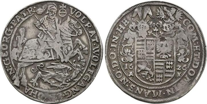 1/2 taler, daalder Eisleben 1626 Mansfeld Artern: Volrat..., Postzegels en Munten, Munten | Europa | Niet-Euromunten, Verzenden