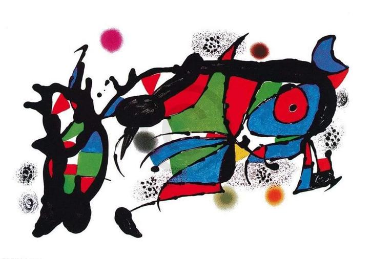 Kunstdruk Joan Miro - Obra de Joan Miro 100x70cm, Huis en Inrichting, Woonaccessoires | Schilderijen, Tekeningen en Foto's, Nieuw