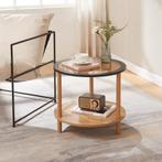 Bijzettafel Latama rond Ø51x45 cm zwart en brons [en.casa], Huis en Inrichting, Tafels | Bijzettafels, Verzenden, Nieuw
