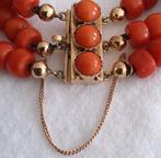 Armband - 14 karaat Geel goud Koraal - Dikke koraal, Sieraden, Tassen en Uiterlijk, Armbanden, Nieuw