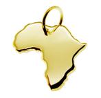 Gouden Landkaart Afrika ketting hanger, Verzenden, Nieuw