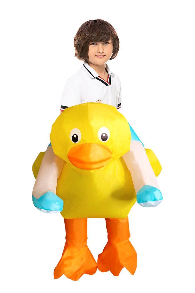 KIMU® Opblaas Kostuum Kinderen Rijdend op Badeend 122 128 13, Kinderen en Baby's, Carnavalskleding en Verkleedspullen, Nieuw, Ophalen of Verzenden