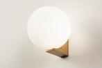 Rietveld Wandlampen - Wit, Goud - Glas, Metaal, Huis en Inrichting, Lampen | Wandlampen, Verzenden, Nieuw